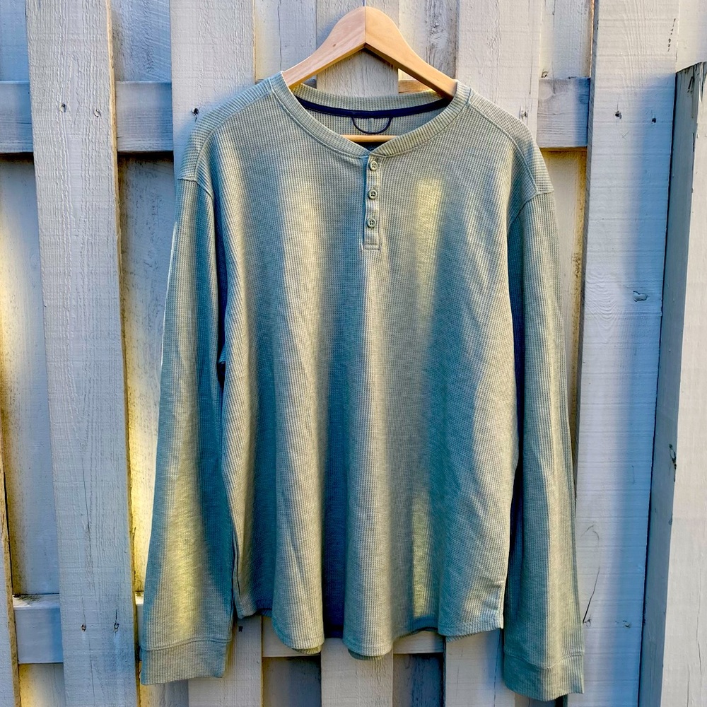Waffle Knit Henley Athletic Top